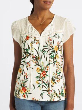Daniel Rainn Jarra Flutter Sleeve Tassel Knit Top, x-small, like new